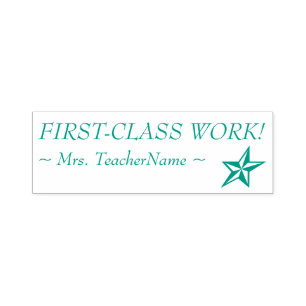 "ERSTKLASSIGE ARBEIT!" Tutor Rubber Briefmarke Permastempel