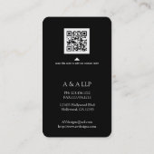 Erstklassige elegante schwarze und silberne visitenkarte (Rückseite)