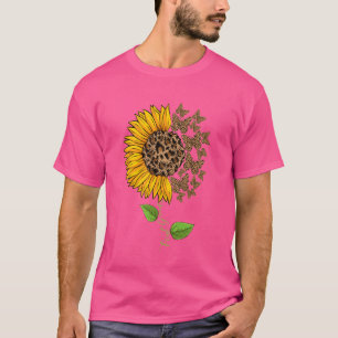 Erstklassige Leoparden Schmetterlinge & Sonnenblum T-Shirt