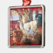 Erstklassige quadratische Verzierung mit Henne und Ornament Aus Metall (Links)