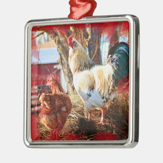 Erstklassige quadratische Verzierung mit Henne und Ornament Aus Metall (Links)