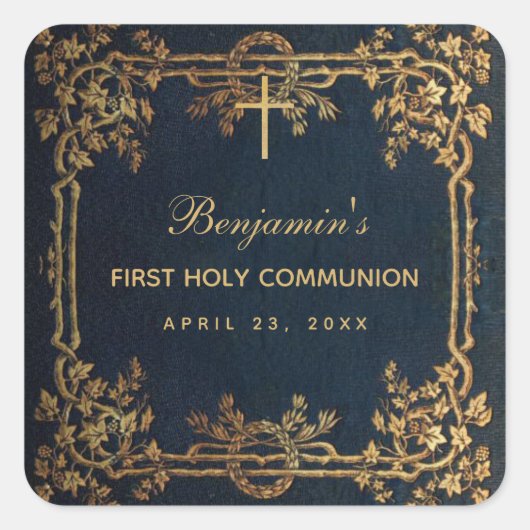 Erstklassige Weine aus dem Hause Communy Navy Vint Quadratischer Aufkleber (Vorderseite)