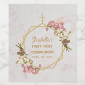 Erstklassiger Blumenstrauß-Orchideen Gold Marmor Weinetikett (Einzelnes Label)