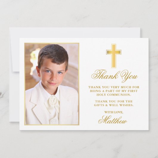 Erstklassiger Foto-Goldrahmen Dankeskarte (Vorderseite)