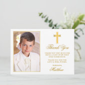 Erstklassiger Foto-Goldrahmen Dankeskarte (Stehend Vorderseite)