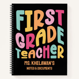 Erstklassiger Lehrer Wertschätzung farbiger Text Notizblock