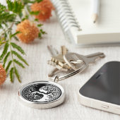 Erstklassiger runder Yin Yang Schlüsselanhänger (Seite)