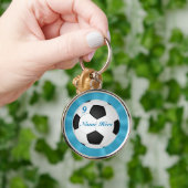 Erstklassiger silberner Fußball-Schlüsselanhänger Schlüsselanhänger (Hand)