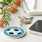 Erstklassiger silberner Fußball-Schlüsselanhänger Schlüsselanhänger (Seite)