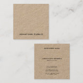 Erstklassiges Packpapier-modernes Minimalistisches Quadratische Visitenkarte (Vorne/Hinten)