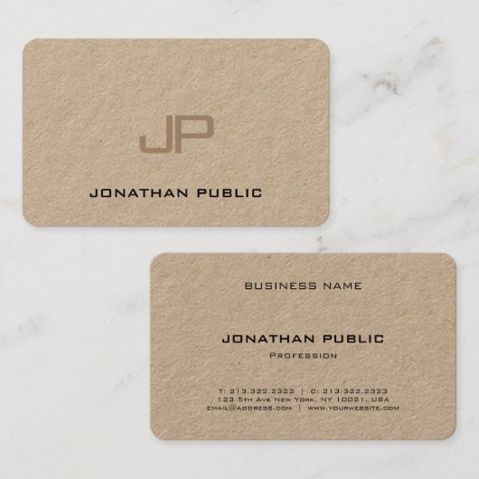 Erstklassiges wirkliches Packpapier-elegantes mit Visitenkarte (Vorne/Hinten)