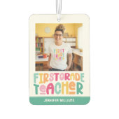 Erstklasslehrerin Farbiger Text Foto Autolufterfrischer (Rückseite)