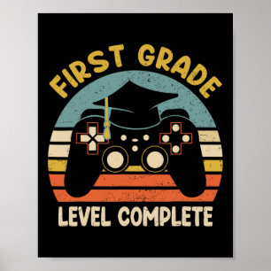 Erstklässler-Level abgeschlossen Letzter Schultag Poster