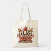 Erstklässler-Mama Retro-Schul-Design Tragetasche (Rückseite)