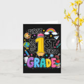Erstklässler-Regenbogenstift zurück zur Schule Karte (Gelbe Blume)