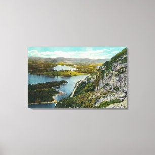 Erstklippen-Ansicht von See Megunticook Leinwanddruck