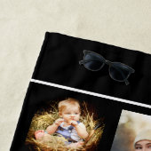 Erstkollage mit schwarzem Foto in Monogramm Strandtuch (Beispiel)