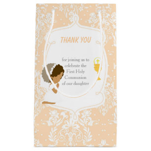 Erstkommunion Afroamerikanisches Mädchen Dankeschö Kleine Geschenktüte