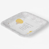 Erstkommunion Blonde Boy Silver Damask Pappteller (Gewinkelt)