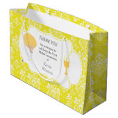 Erstkommunion Blonde Boy Yellow Damask Große Geschenktüte (Rückseite Schrägansicht)