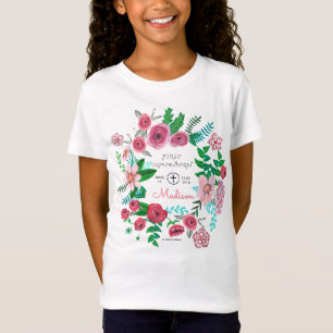 Erstkommunion Blumen Kinder T-Shirt