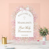Erstkommunion Blumenbegrüßung Acrylschild (Hochzeit)