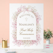 Erstkommunion Blumengruß Acrylschild (Hochzeit)