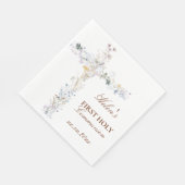 Erstkommunion-Blumenkreuz Serviette (Ecke)