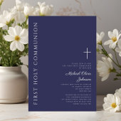 Erstkommunion der modernen Marine Blue Cross Einladung