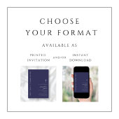 Erstkommunion der modernen Marine Blue Cross Einladung