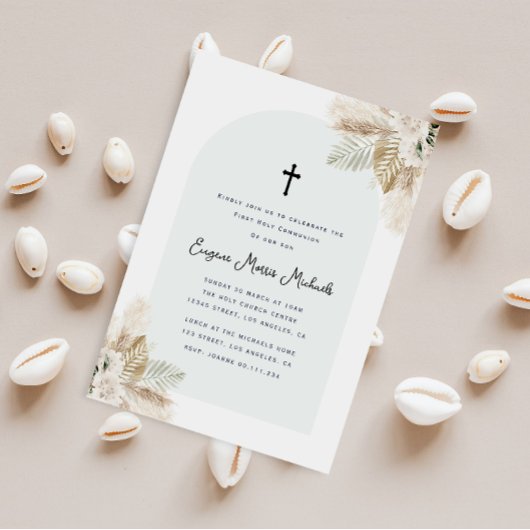 Erstkommunion des bohemianischen Pampasgras Einladung