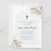 Erstkommunion des bohemianischen Pampasgras Einladung (Vorderseite)