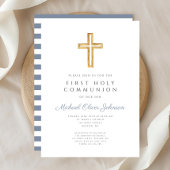Erstkommunion des modernen Blue Cross Boy Einladung