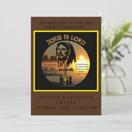 Erstkommunion Einladung (Stehend Vorderseite)