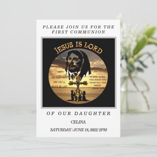 Erstkommunion Einladung (Stehend Vorderseite)