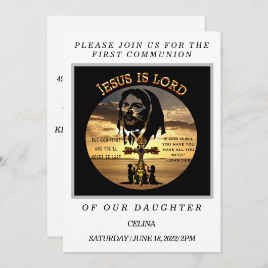 Erstkommunion Einladung (Vorne/Hinten)