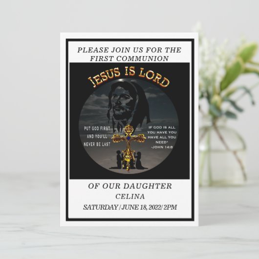 Erstkommunion Einladung (Stehend Vorderseite)