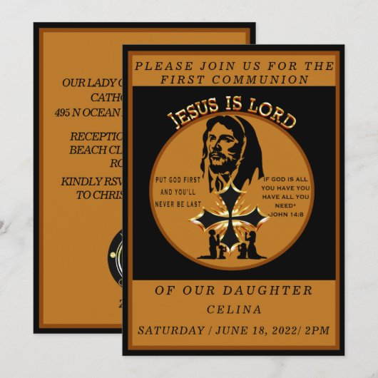 Erstkommunion Einladung (Vorne/Hinten)