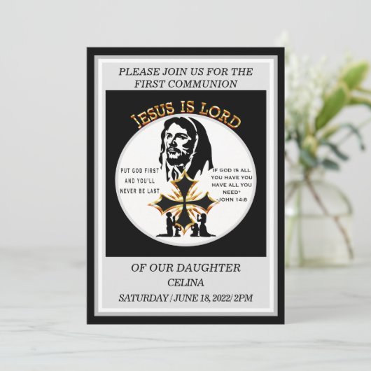 Erstkommunion Einladung (Stehend Vorderseite)