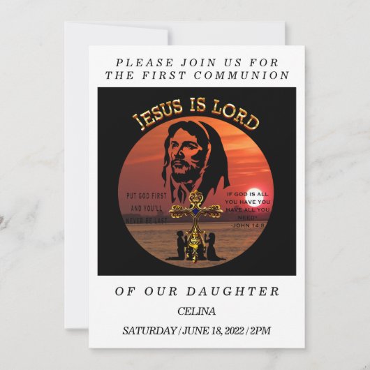 Erstkommunion Einladung (Vorderseite)