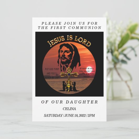 Erstkommunion Einladung (Stehend Vorderseite)