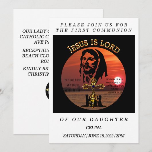 Erstkommunion Einladung (Vorne/Hinten)