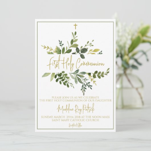Erstkommunion Einladung (Stehend Vorderseite)