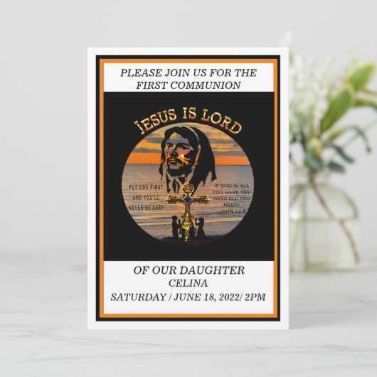 Erstkommunion Einladung (Stehend Vorderseite)