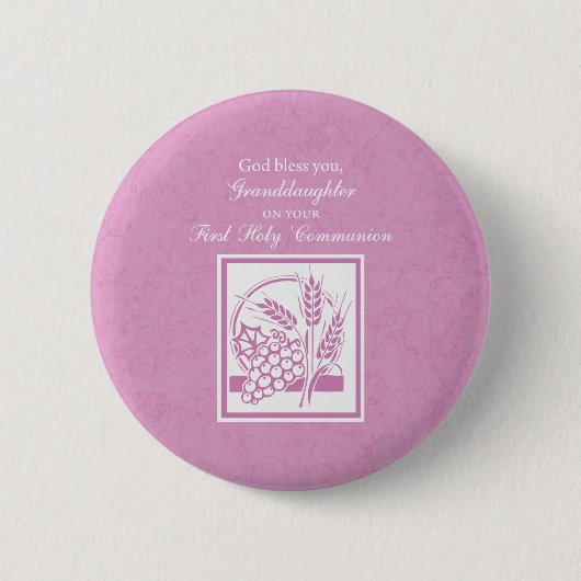 Erstkommunion Enkelin, Rosa Button (Vorderseite)