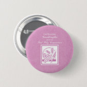 Erstkommunion Enkelin, Rosa Button (Vorne & Hinten)