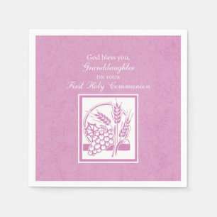 Erstkommunion Enkelin, Rosa Serviette
