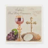 Erstkommunion-Eucharistie-Kelch-Design Serviette (Vorderseite)