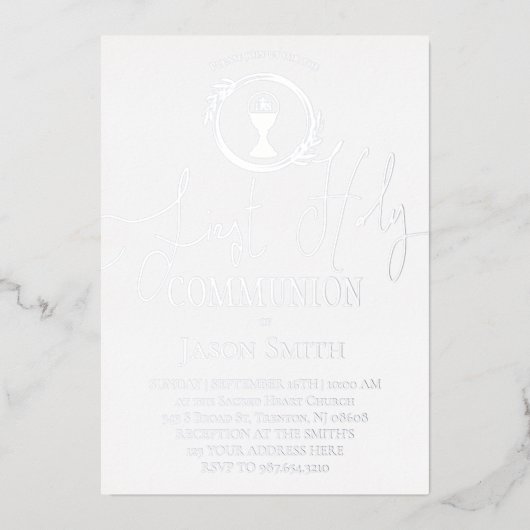 Erstkommunion Folieneinladung (Vorderseite)