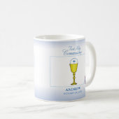 Erstkommunion Junge, Kelch mit Hostie und Trauben Kaffeetasse (VorderseiteRechts)